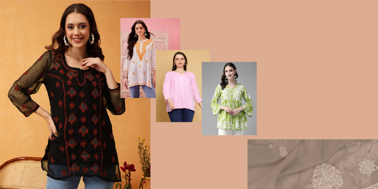 Chikankari Short Kurtis