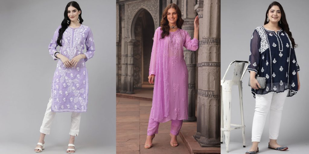 Chikankari Kurtis for Work or Weddings