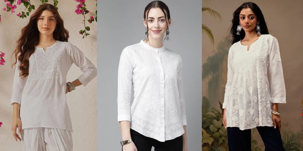 White Chikankari Kurta Sets