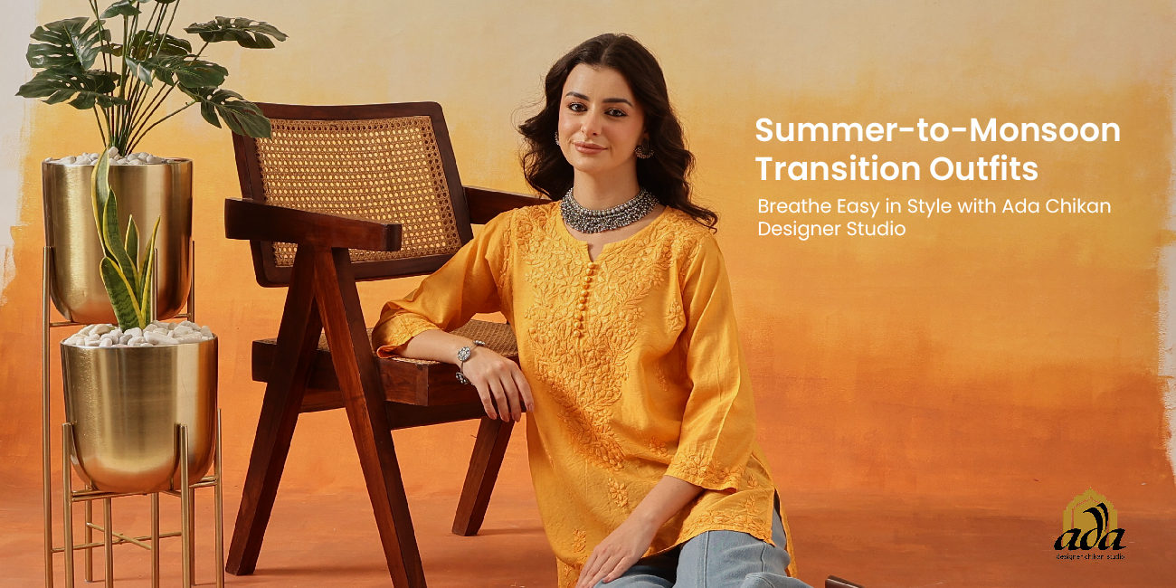Summer-to-Monsoon Transition Outfits with Chikankari: Breathe Easy in Style with Ada Chikan Designer Studio