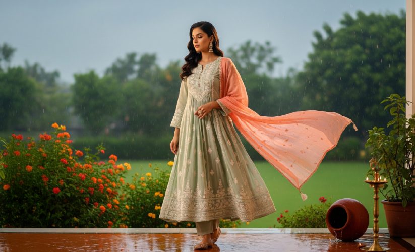 Sawan-Inspired Shades of Chikankari