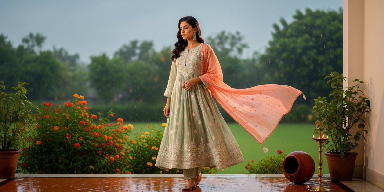 Sawan-Inspired Shades of Chikankari: Monsoon Colors to Elevate Your Style