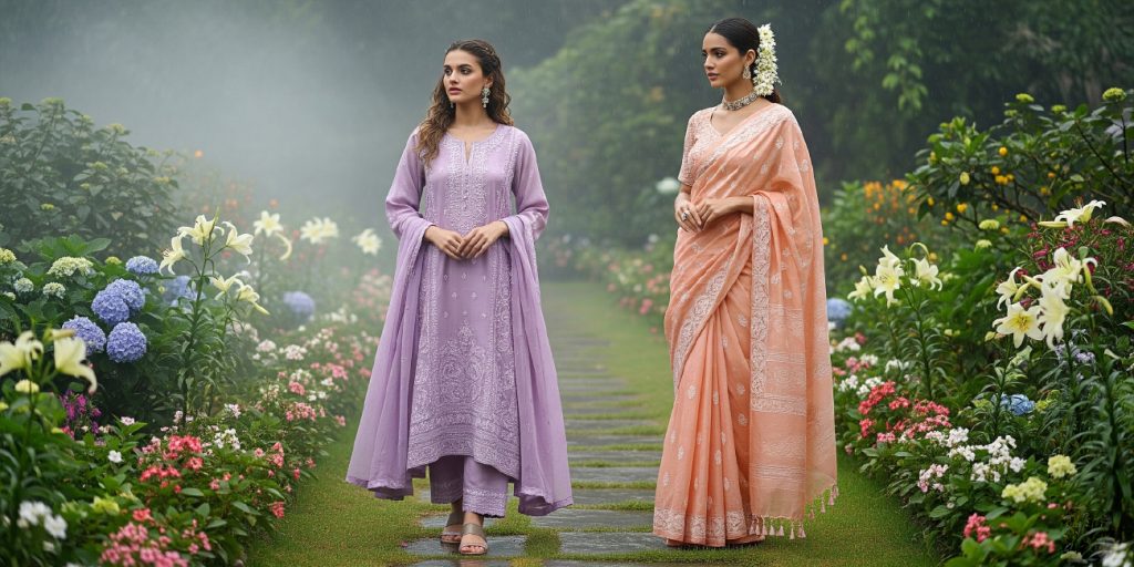 Sawan-Inspired Shades of Chikankari