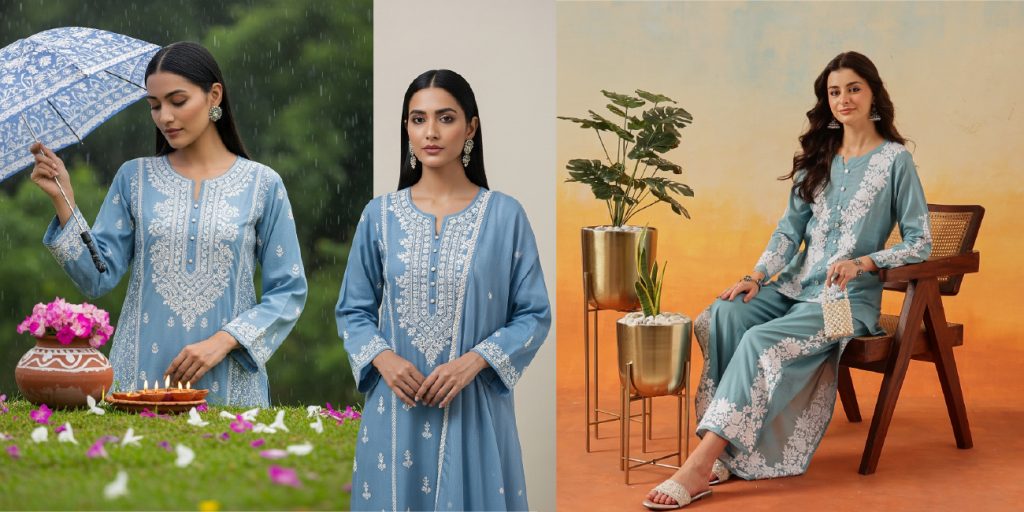 Sawan-Inspired Shades of Chikankari