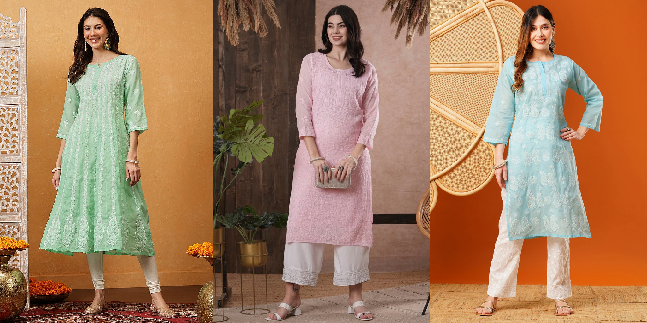 Ada Chikan Pastel Chikankari