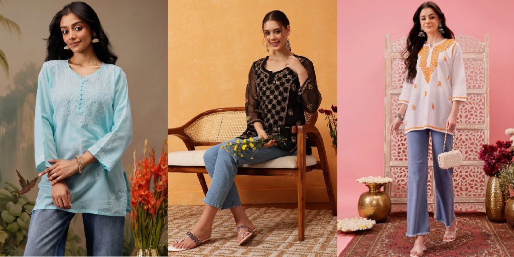 Chikankari with Denim