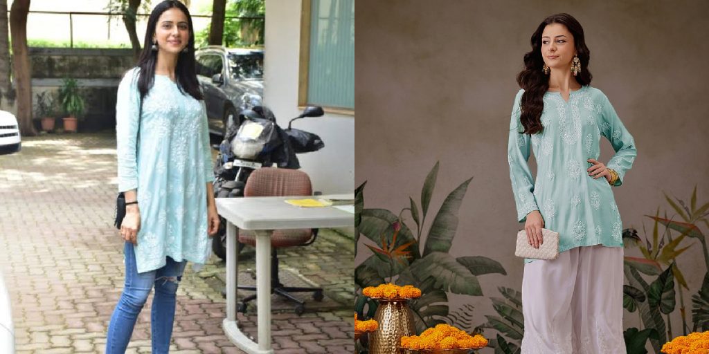 Rakul Preet Singh: Casual Cool with a Chikankari and Denim Fusion