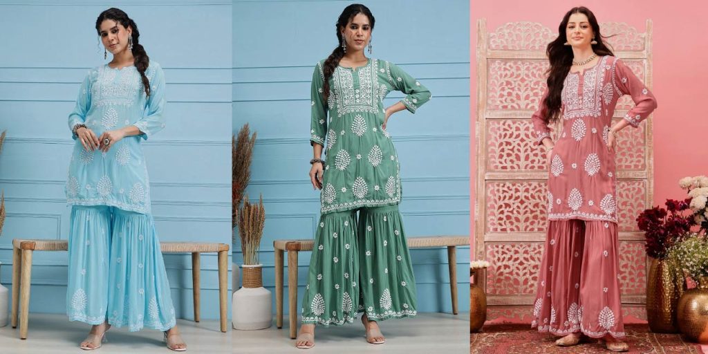 Ada Chikan Ada Chikan’s Sharara Suits Shine in Mumbai Times