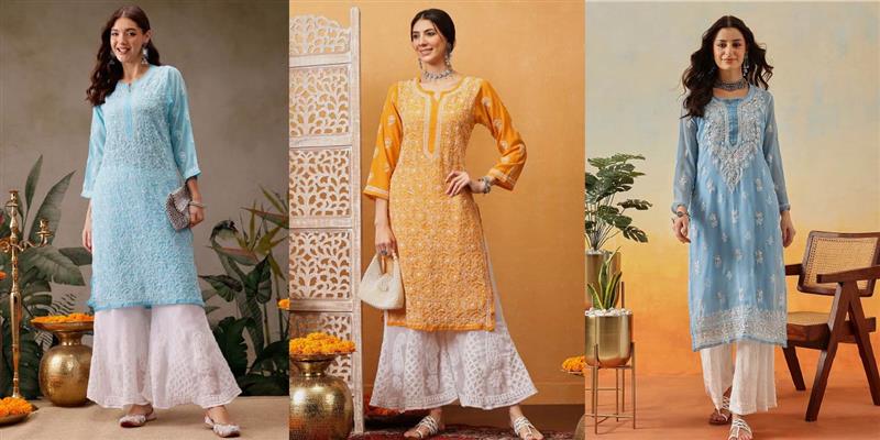 Ada Chikan Chikankari Palazzo Sets