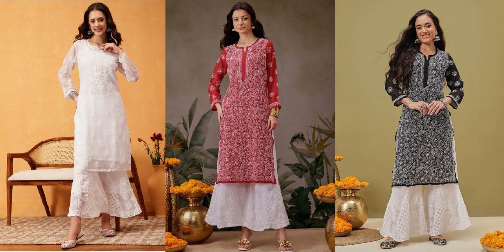 Ada Chikan Chikankari Palazzo Sets
