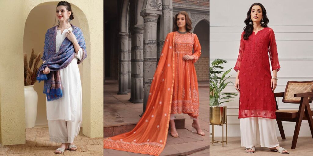 Ada Chikan Winter Wedding Chikankari Outfits