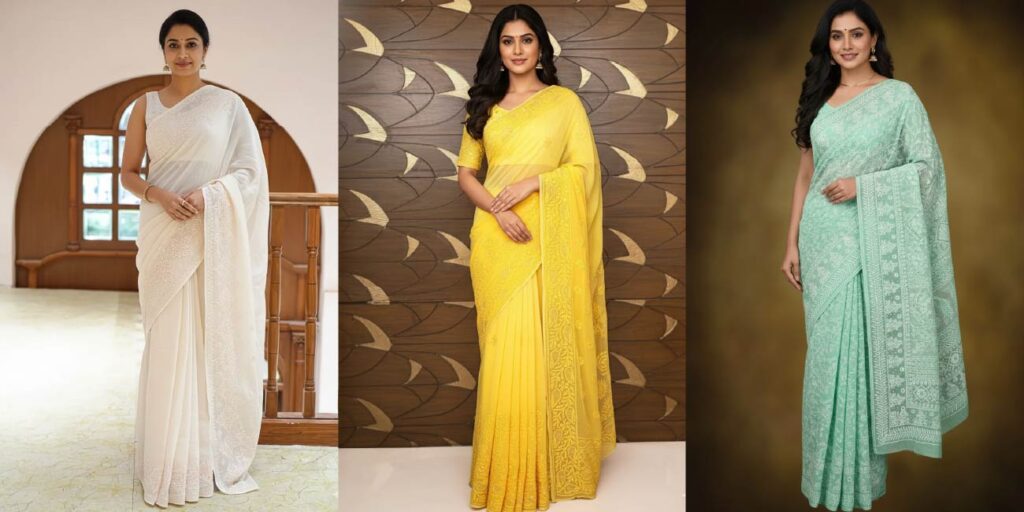 Ada Chikan Chikankari Saree Styling Guide: Wedding Guest Outfits for Day vs Night Functions