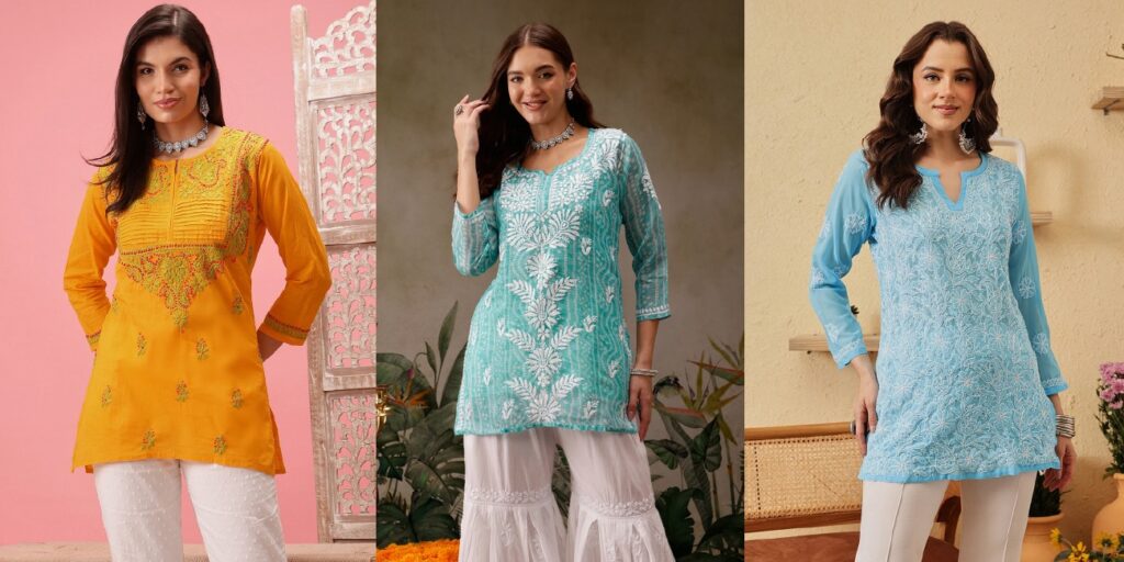 cotton chikankari kurties