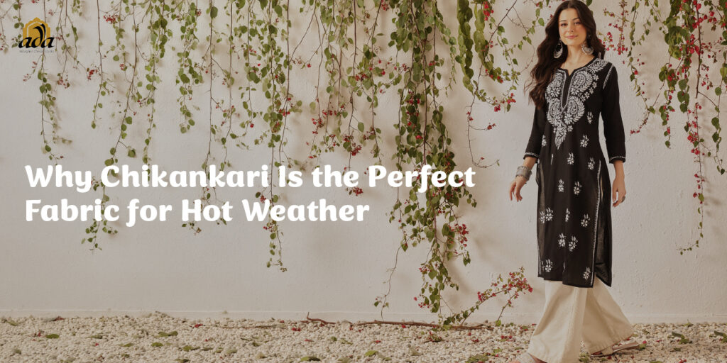 lightweight chikankari saree for hot weathe