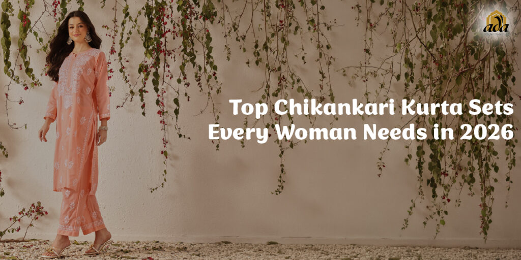 cotton chikankari kurta set for women summer wear