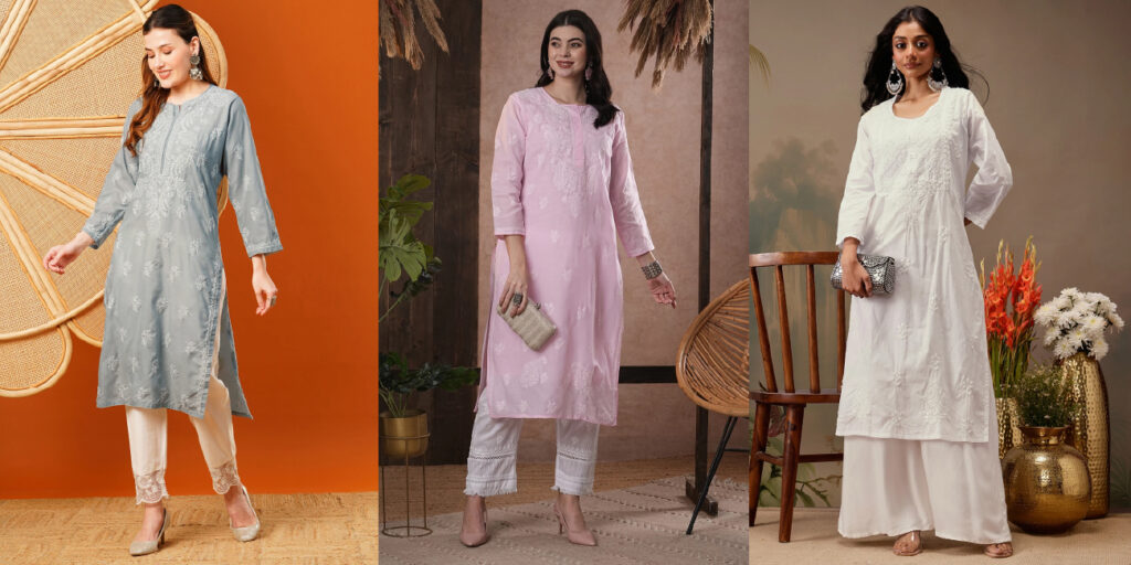 chikankari palazzo set breathable ethnic wear