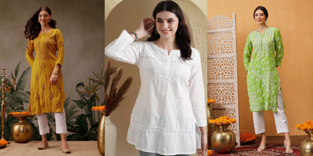 lightweight chikankari kurta set for summer travel