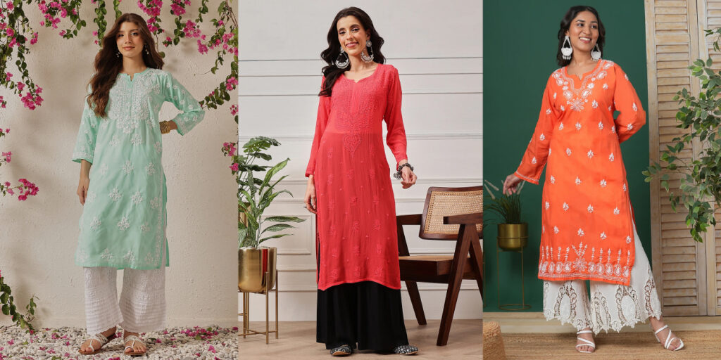 pastel chikankari palazzo set lightweight ethnic wear